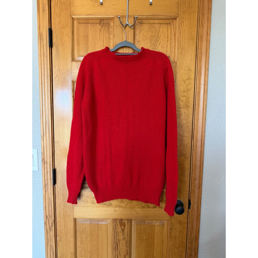 The Fox Collection Vintage Red Wool Blend Crewneck Sweater Mens XLT Made in USA
